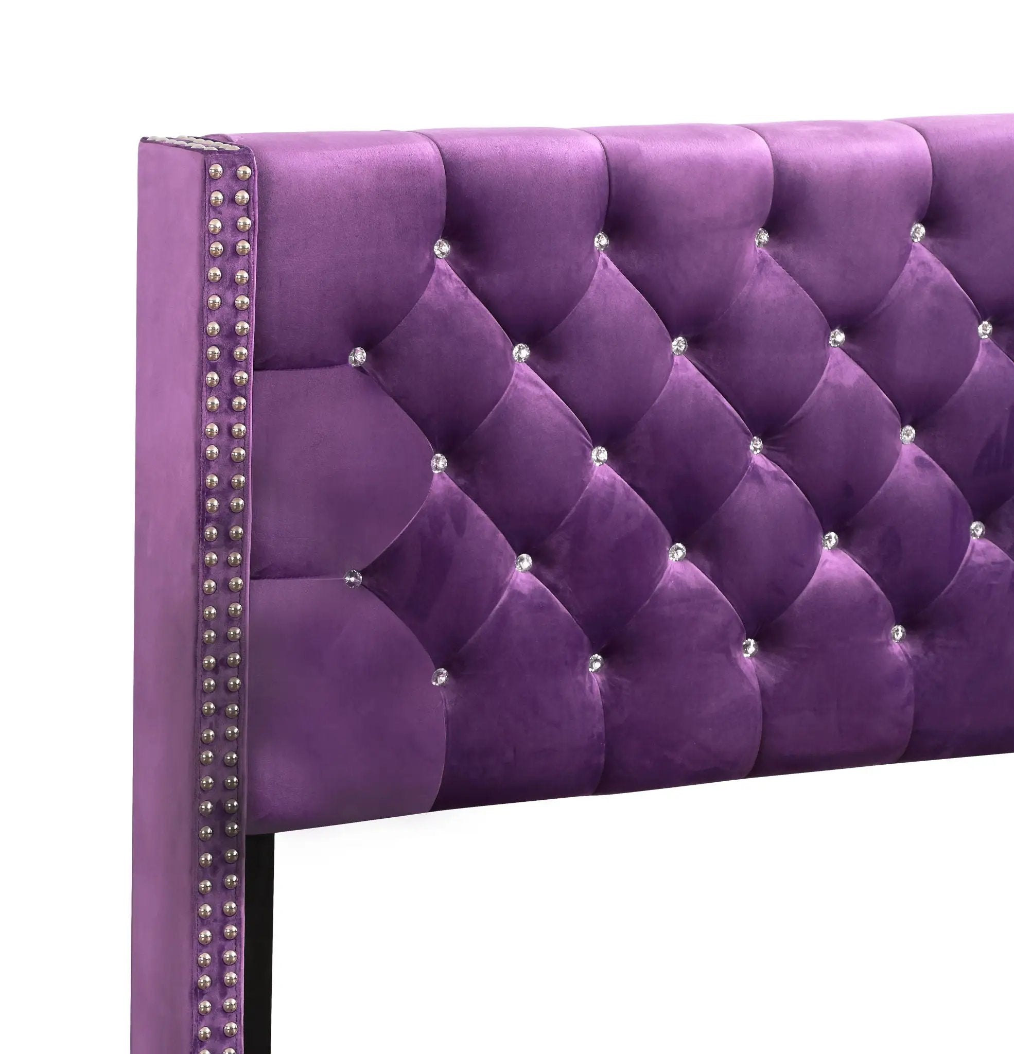 Upholstered Nailhead Trim Chic Bed by HouseOfZazla
