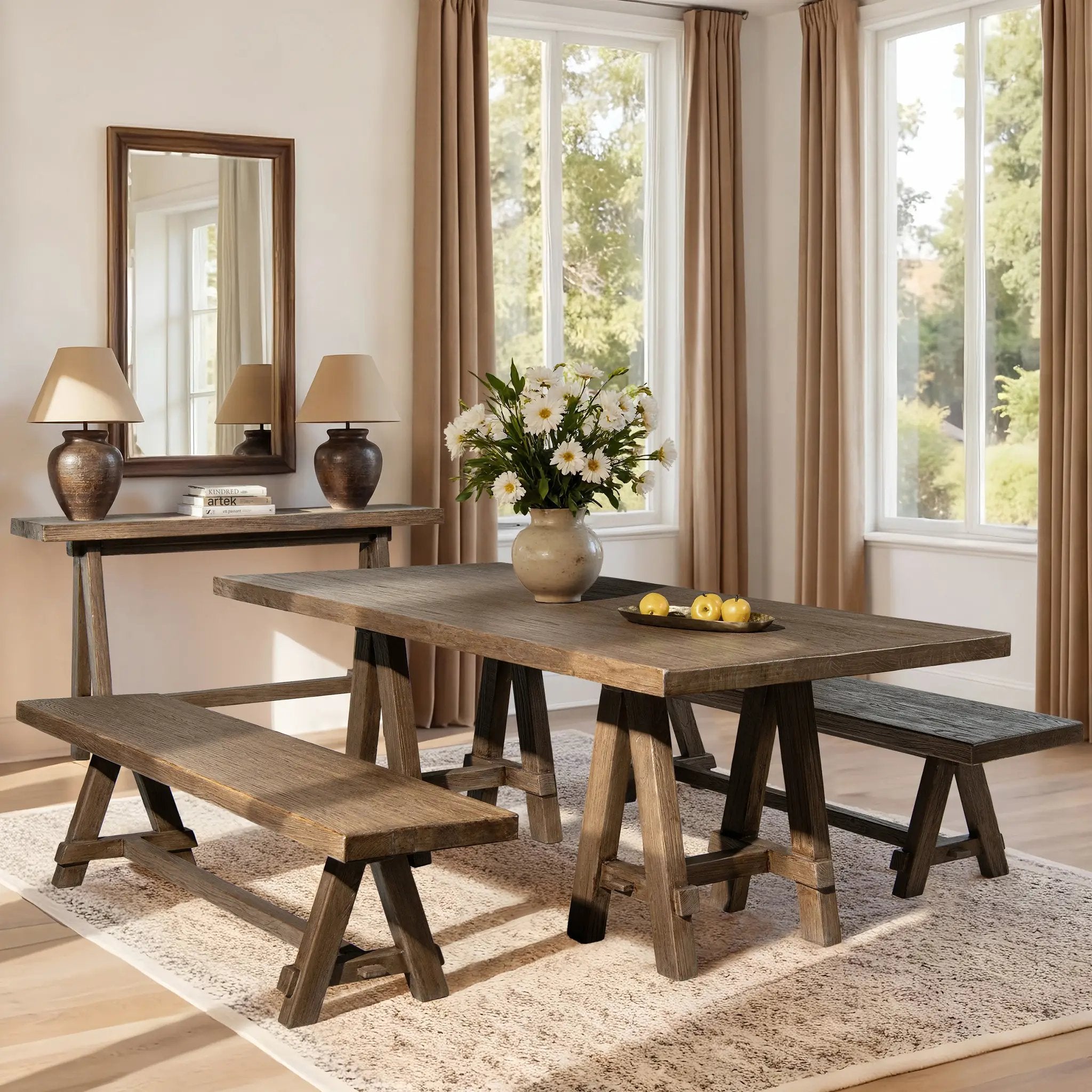 Hawthorne 72' Reclaimed Elm Trestle Dining Bench by HouseOfZazla