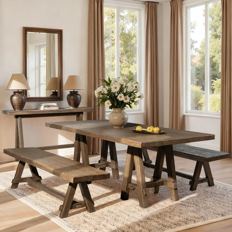 Hawthorne 72' Reclaimed Elm Trestle Dining Bench by HouseOfZazla