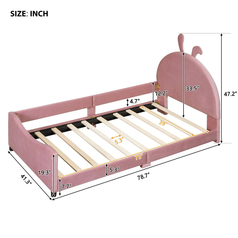 Upholstered Daybed With Rabbit Ear Shaped Headboard by HouseOfZazla
