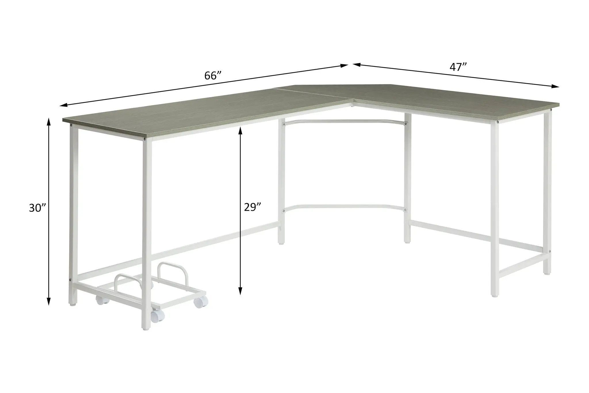 Bambina - Computer Desk - Gray & White by Unique Piece Furniture