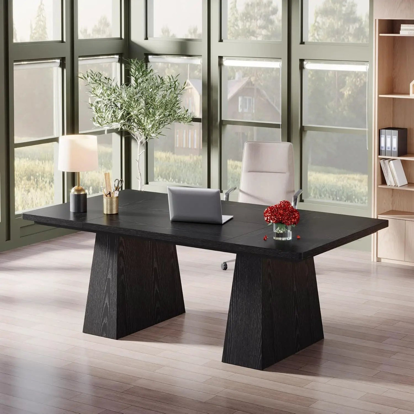 Executive Desk, Workstation With Double Pedestal For Home Office by HouseOfZazla