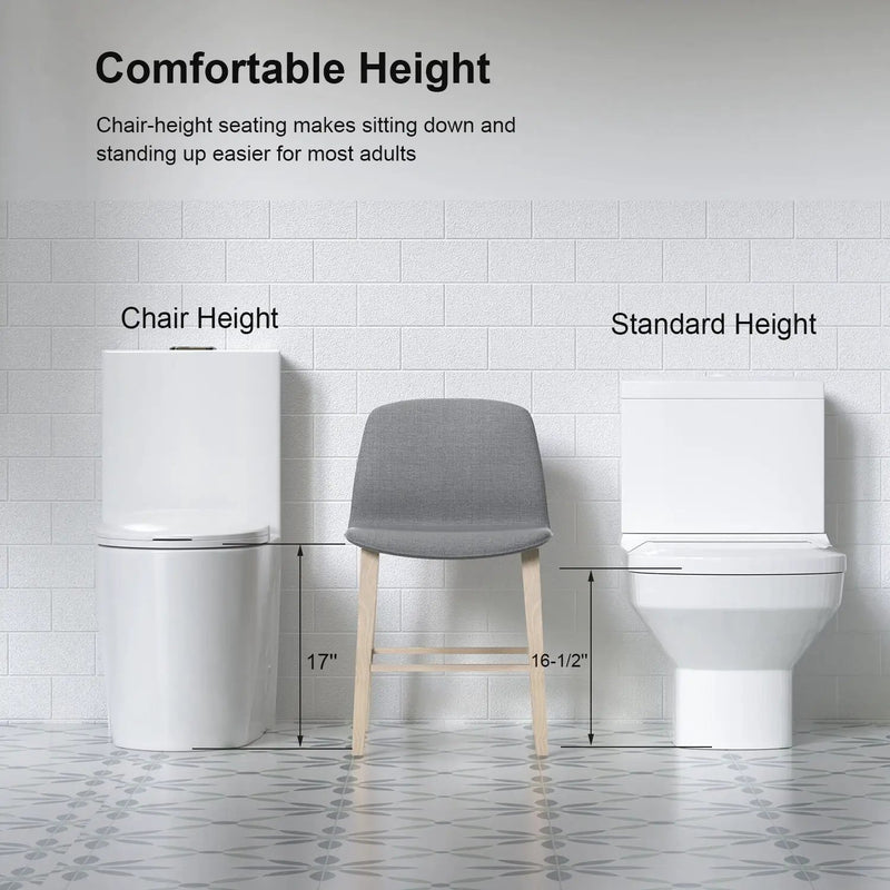 Glossy Tornado Flush 1 Piece Toilet With Dual Flush, Soft Close Seat - Gloss White by HouseOfZazla