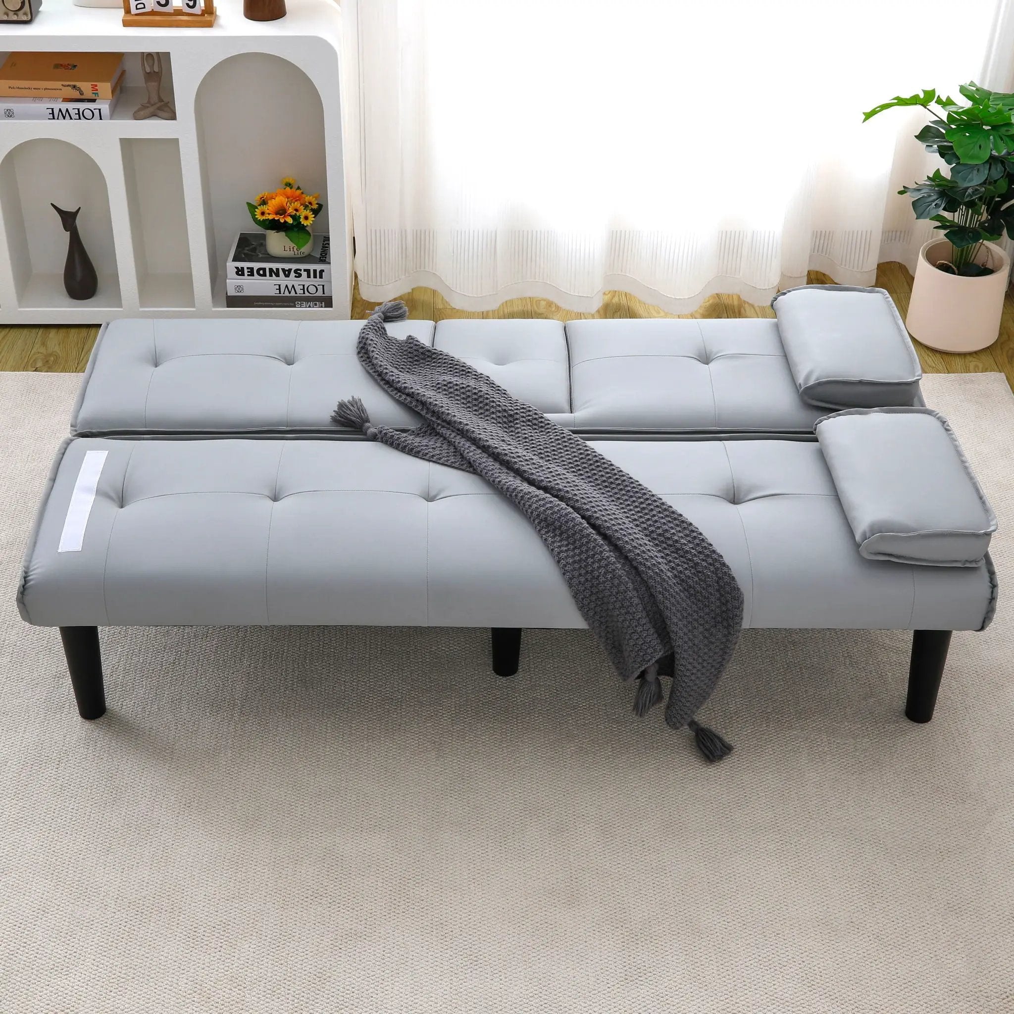 Sofa Bed With Foldable Design And Cup Holder by HouseOfZazla