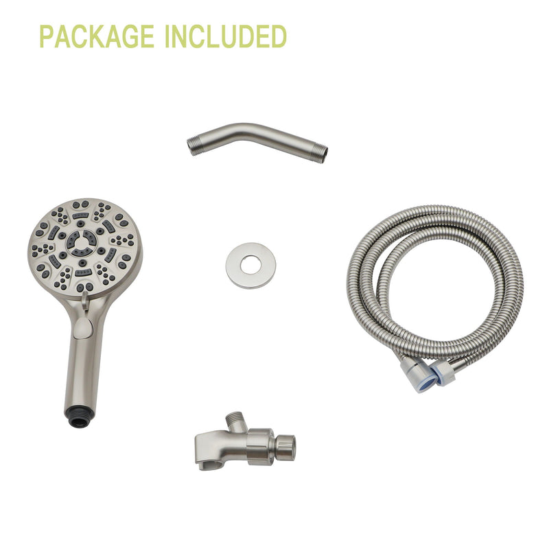 Multi Function Adjustable Hand Shower 8 Function Hand Shower, Plastic Construction - Brushed Nickel by HouseOfZazla