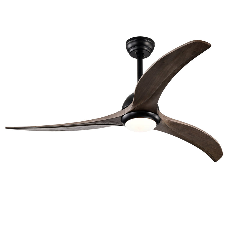 52" Solid Wood Blades Ceiling Fan with Light and Remote Control by HouseOfZazla