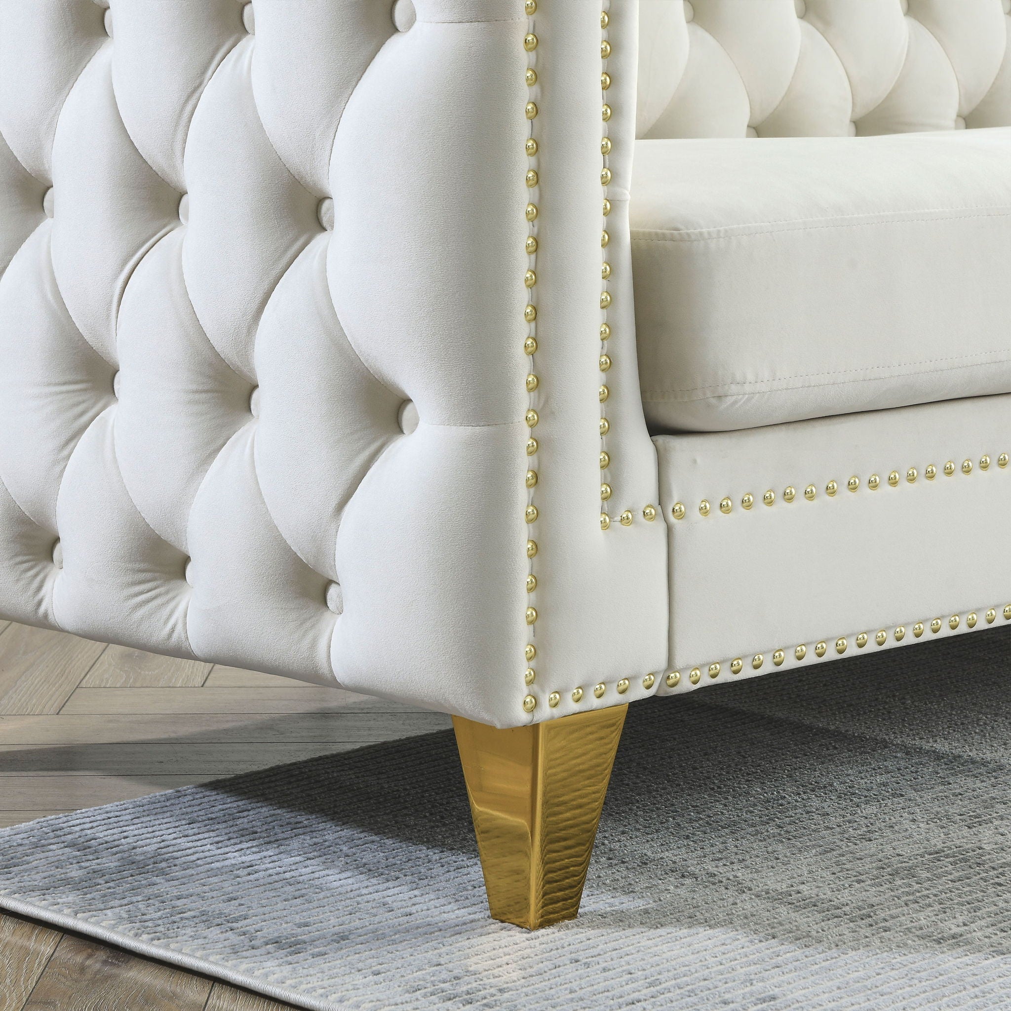 Upholstered Couch Sofa With Button Tufting For Living Room by HouseOfZazla