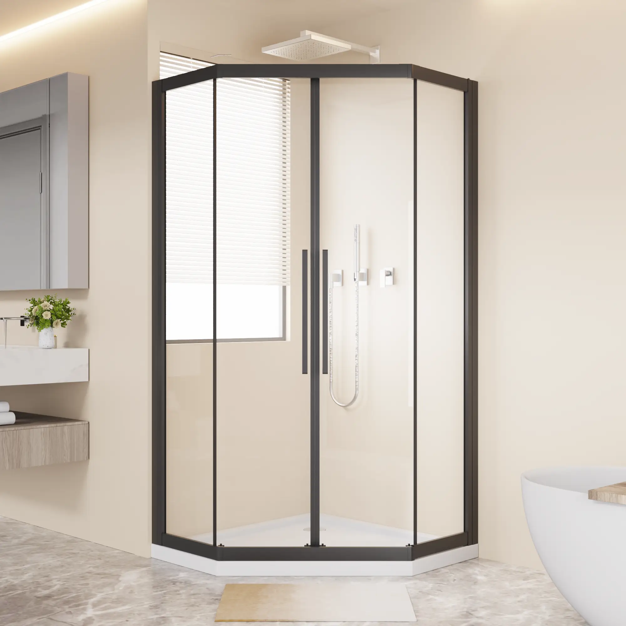 Neo-Angle Sliding Shower Enclosure 36"x72" by HouseOfZazla