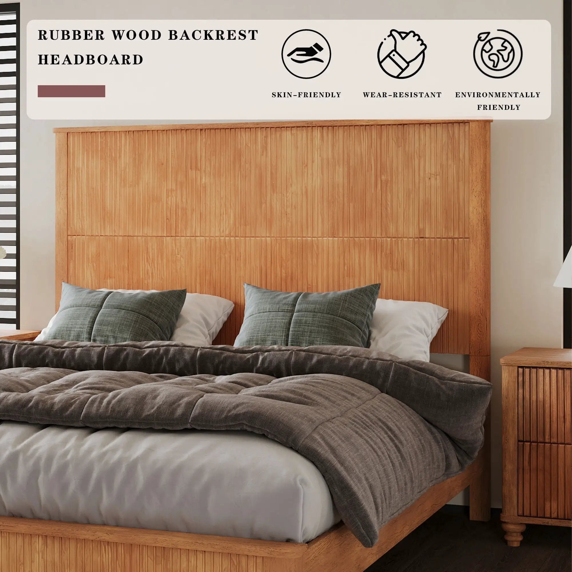 Platform Bed Frame & Tall Headboard by HouseOfZazla