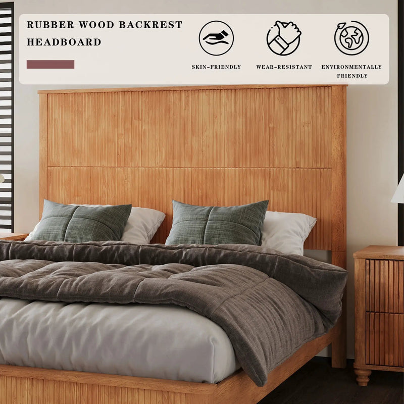 Platform Bed Frame & Tall Headboard by HouseOfZazla