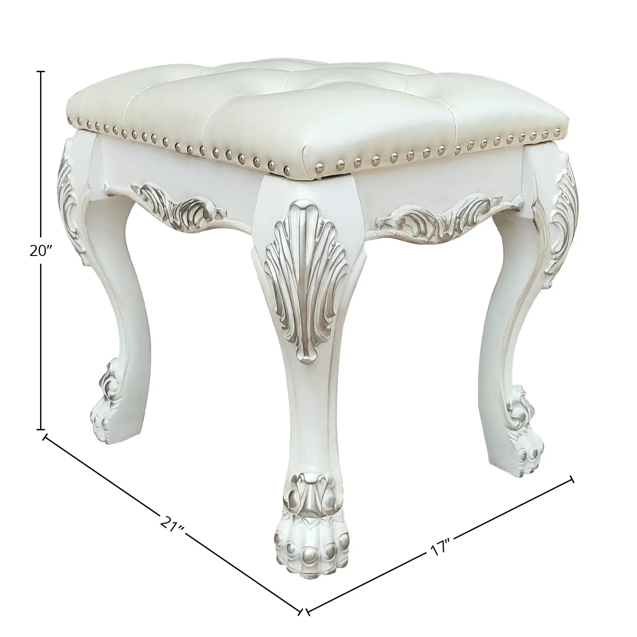 Dresden II - Vanity Stool - Bone White by Unique Piece Furniture