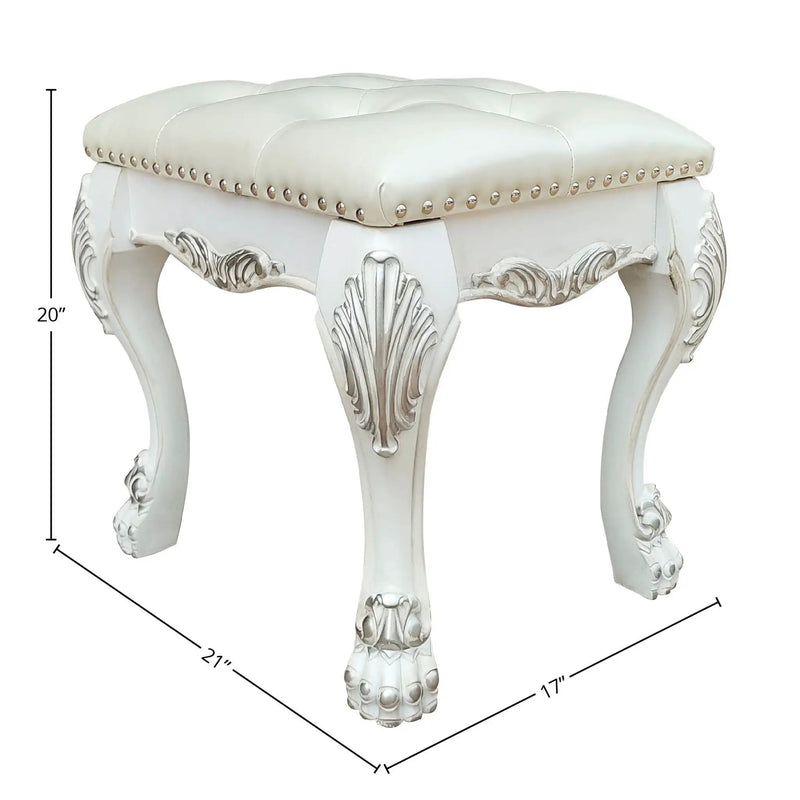 Dresden II - Vanity Stool - Bone White by Unique Piece Furniture