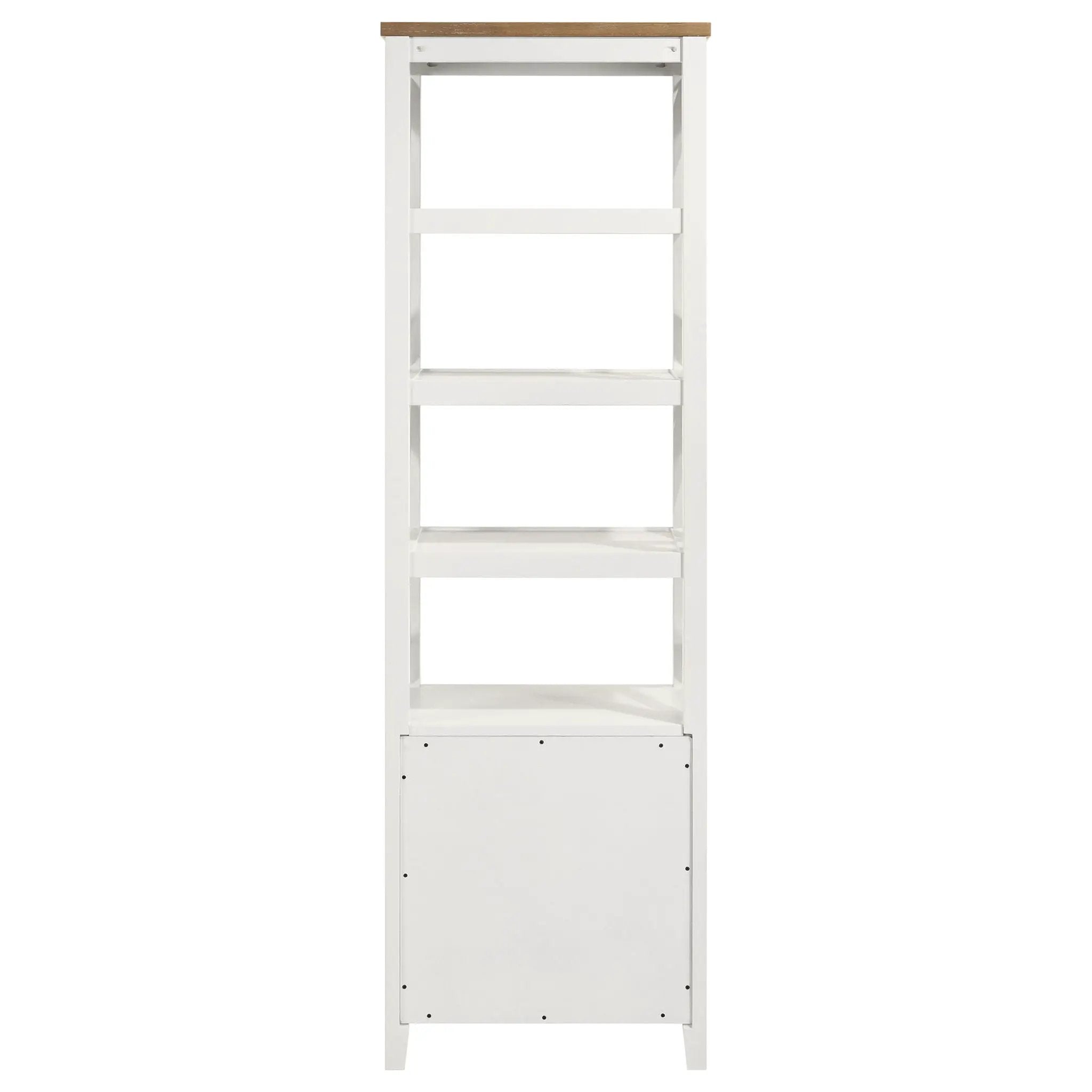 Hollis 4-shelf Wood Media Tower with Drawers Brown and White by Unique Piece Furniture