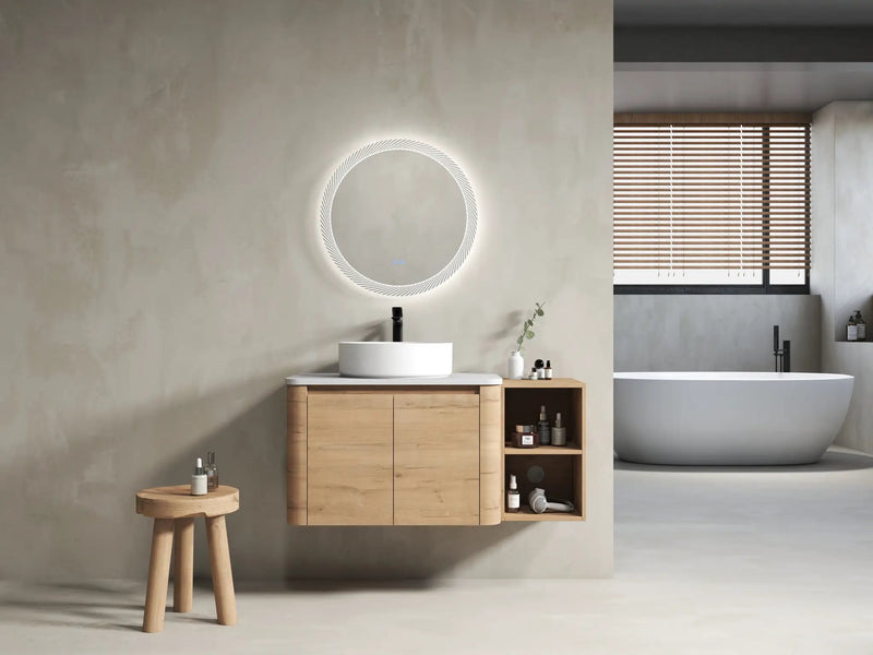 42" Wall-Mounted Bathroom Vanity With Ceramic Art Sink by HouseOfZazla