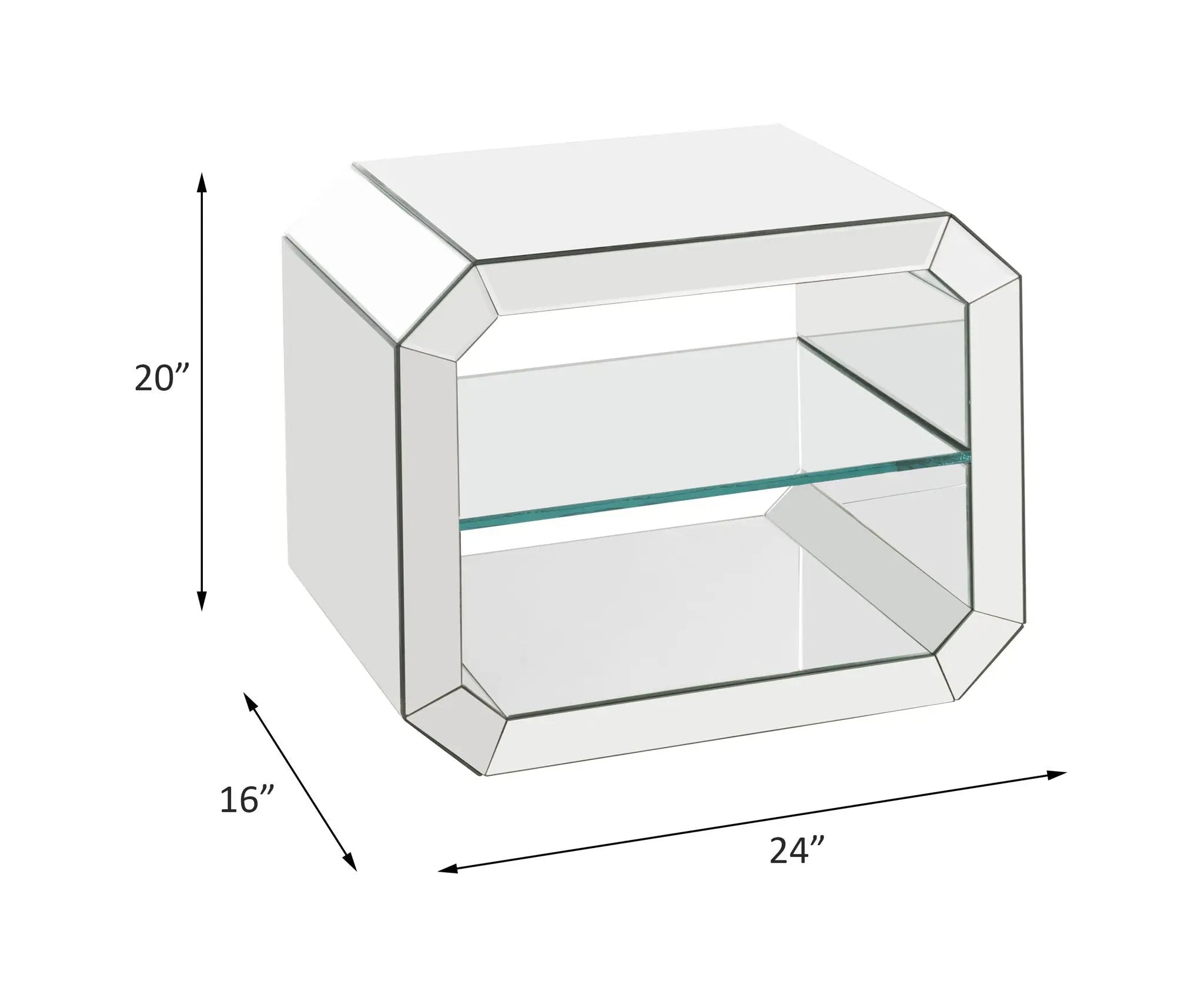 Dominic - 20" Accent Table - Mirrored by Unique Piece Furniture