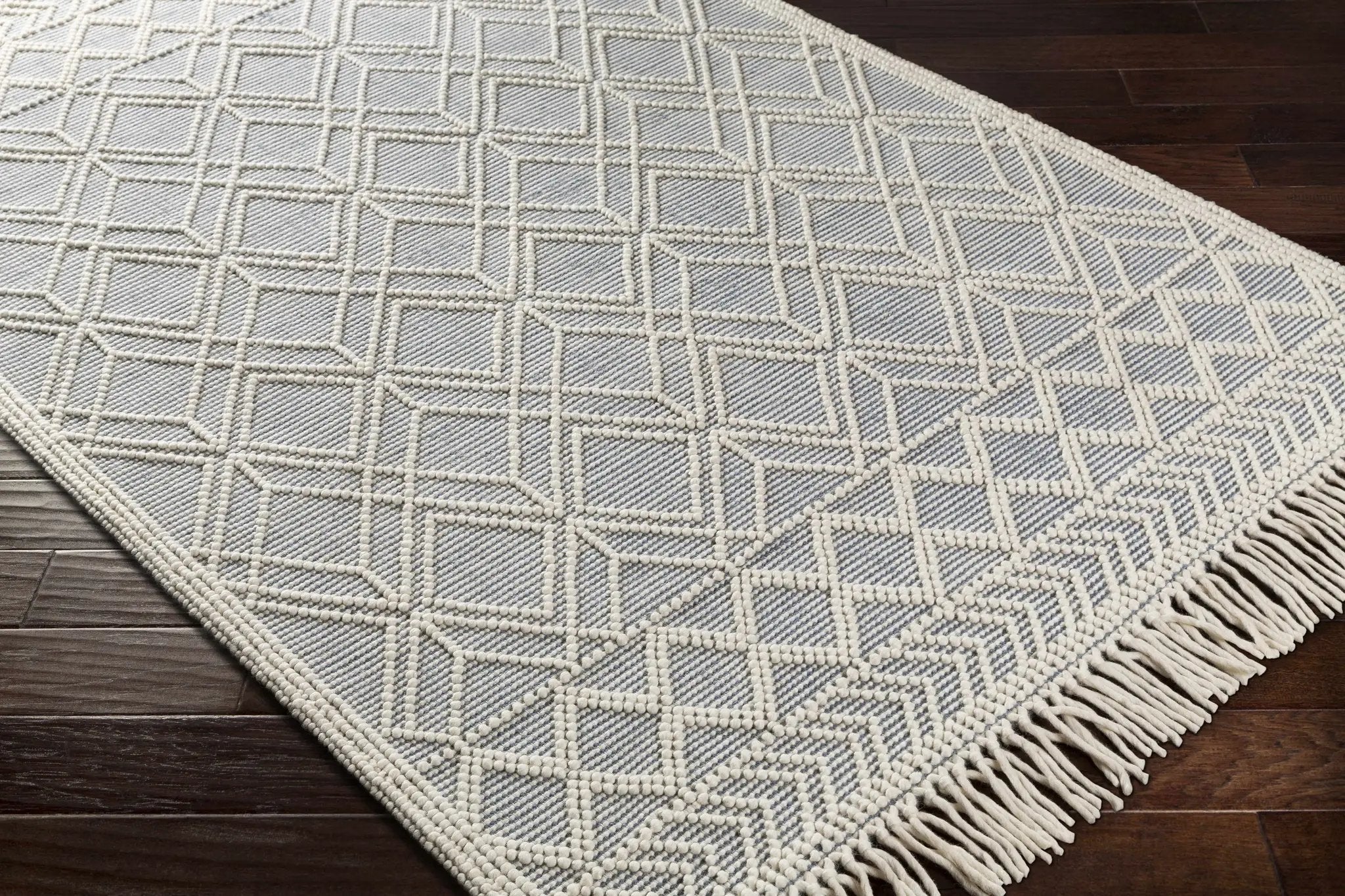 Ramsbury Ivory & Blue Area Rug by Hauteloom