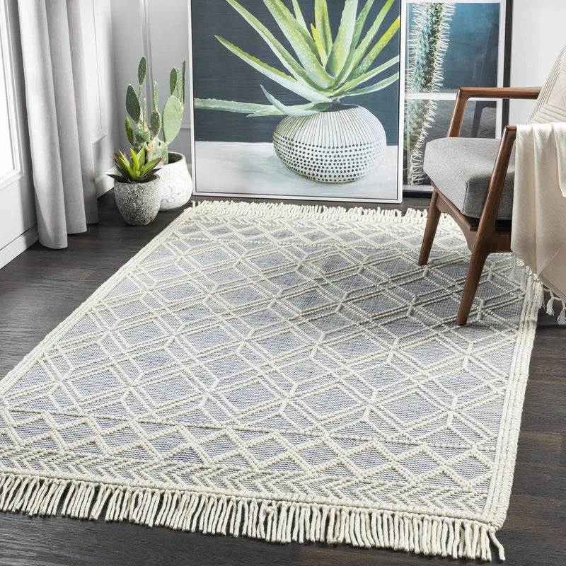 Ramsbury Ivory & Blue Area Rug by Hauteloom