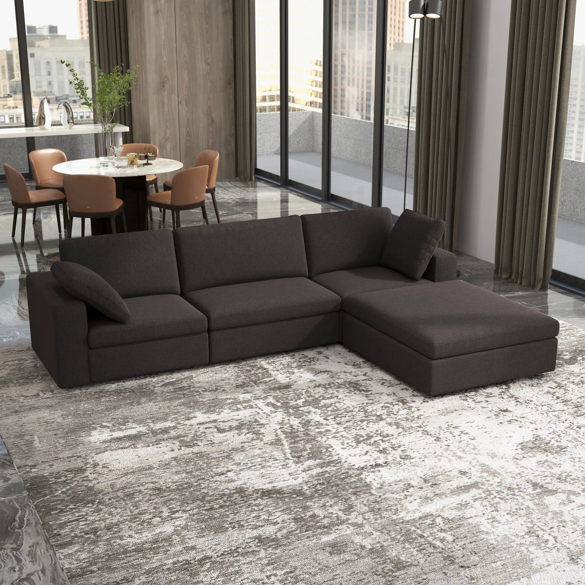 Cecilia - Modular Corner Sectional Modern Sofa by HouseOfZazla