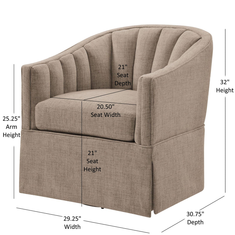 Solitude - Skirted Swivel Accent Chair With Hemp Like by HouseOfZazla