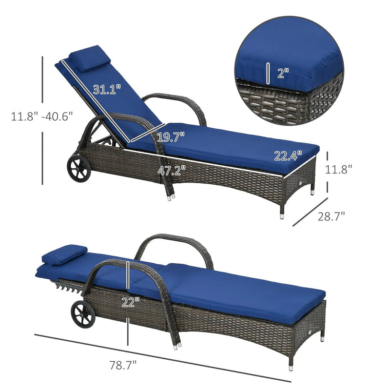 Outsunny Wicker Outdoor Chaise Lounge by HouseOfZazla