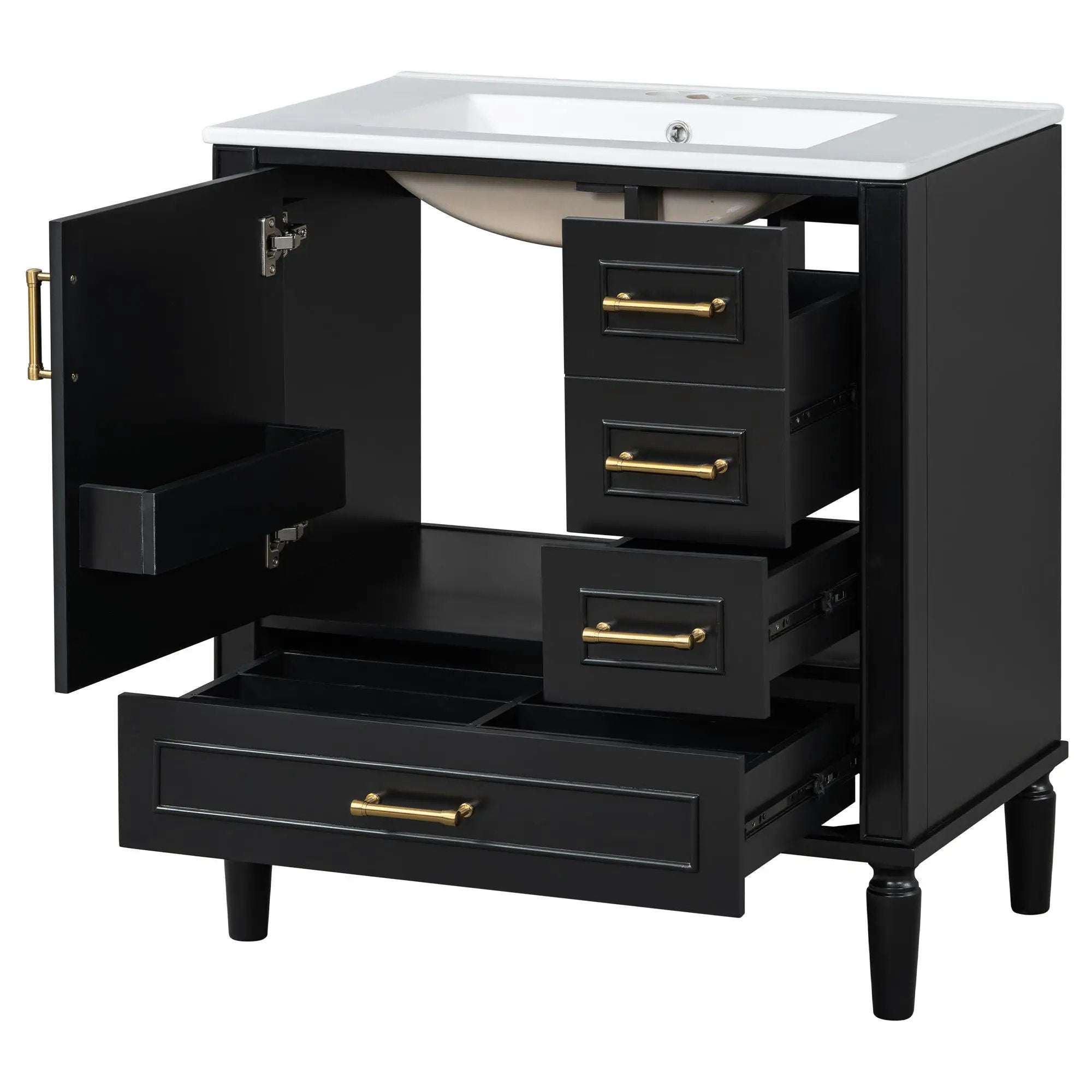 Traditional Bathroom Vanity Set With Soft Close Doors
