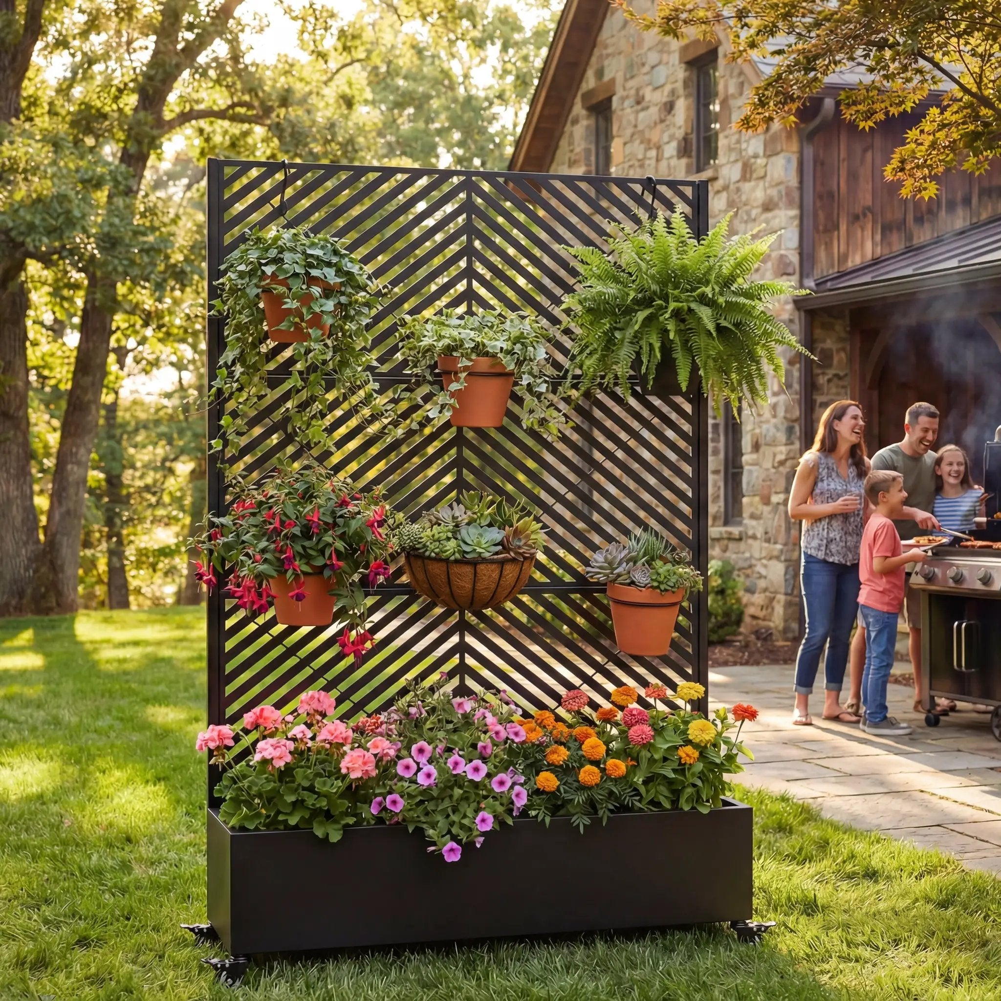 Metal Raised Garden Bed with Wheels and Trellis by HouseOfZazla