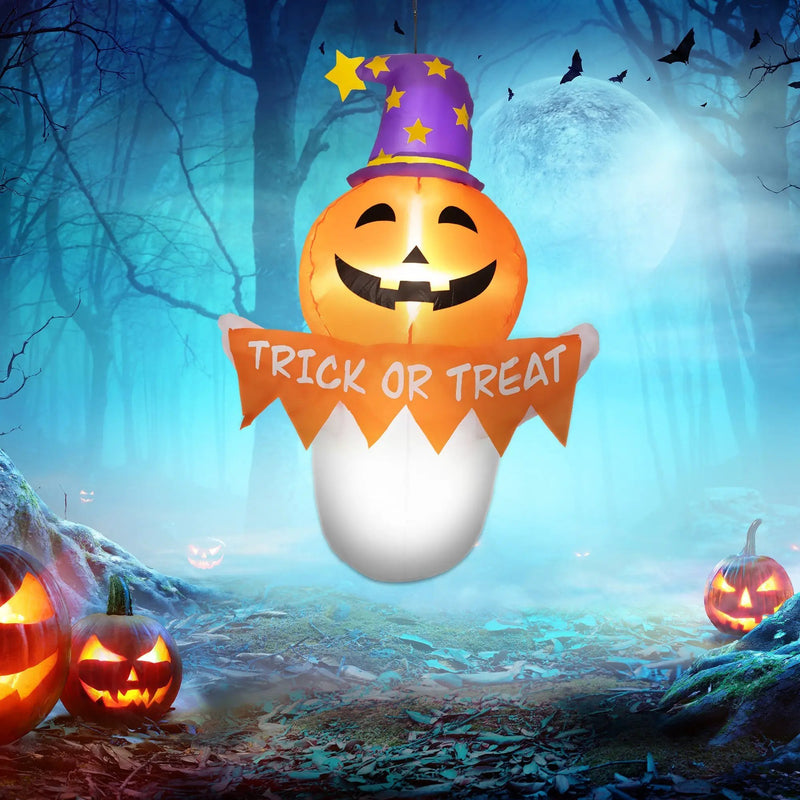 Inflatable Halloween Window Sticker Ghost with LED Lights – 41.3" Tall by HouseOfZazla