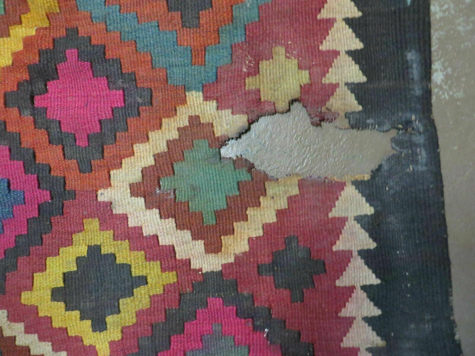 7' X10' Antique Afghan Kilim Handmade Flat Weave Wool Rug Vegy Organic Colorful by Jewel Rugs