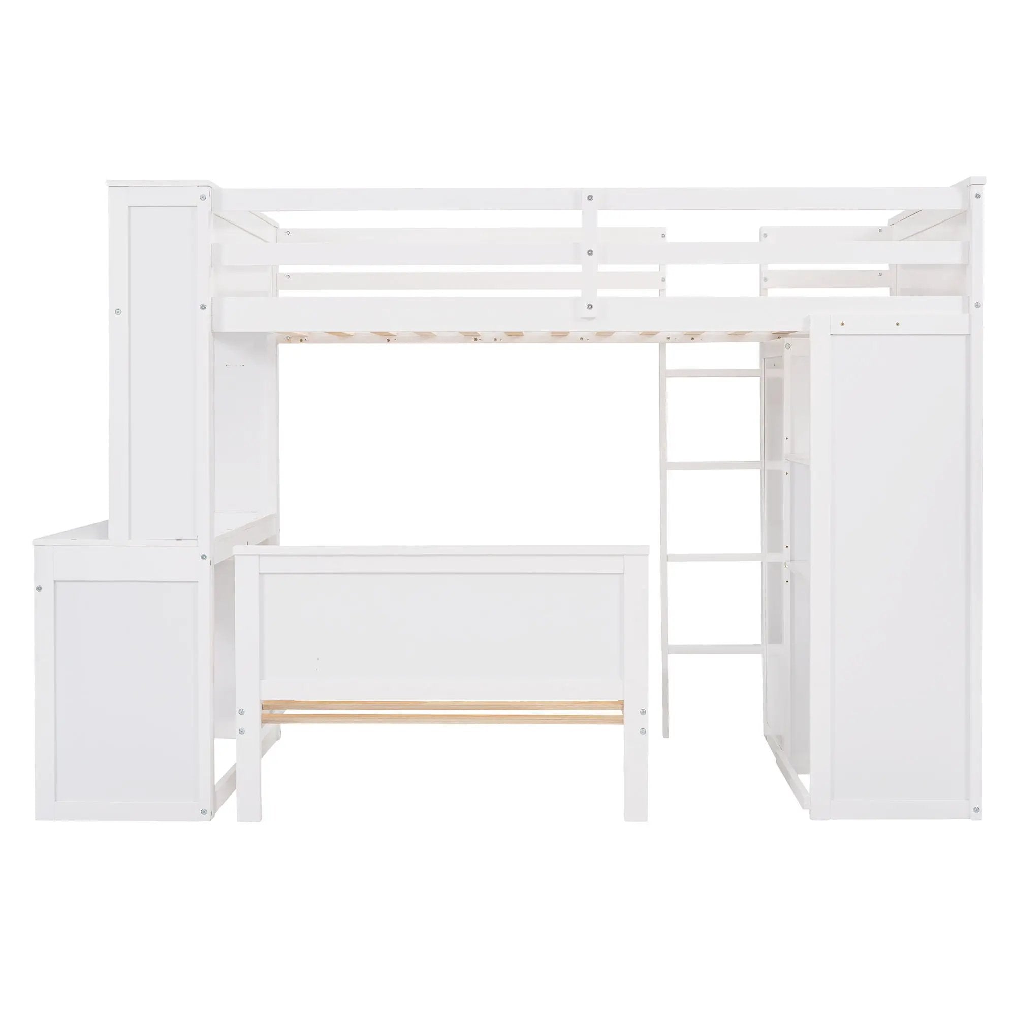 Loft Bed With A Stand Alone Bed, Shelves, Desk, And Wardrobe by Unique Piece Furniture