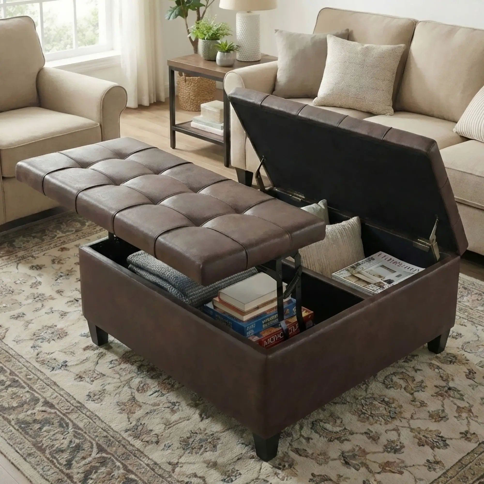 Harrison - Large Coffee Table Storage Ottoman by Unique Piece Furniture