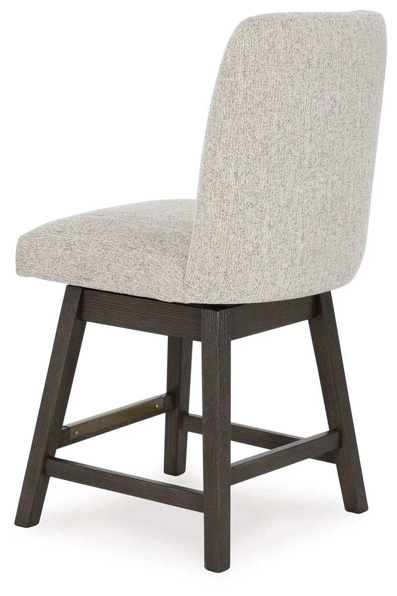 Burkhaus - Upholstered Swivel Barstool (Set of 2) - Beige / Dark Brown by Unique Piece Furniture