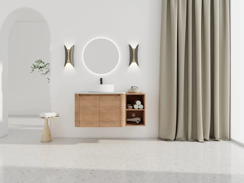 42" Wall-Mounted Bathroom Vanity With Ceramic Art Sink by HouseOfZazla