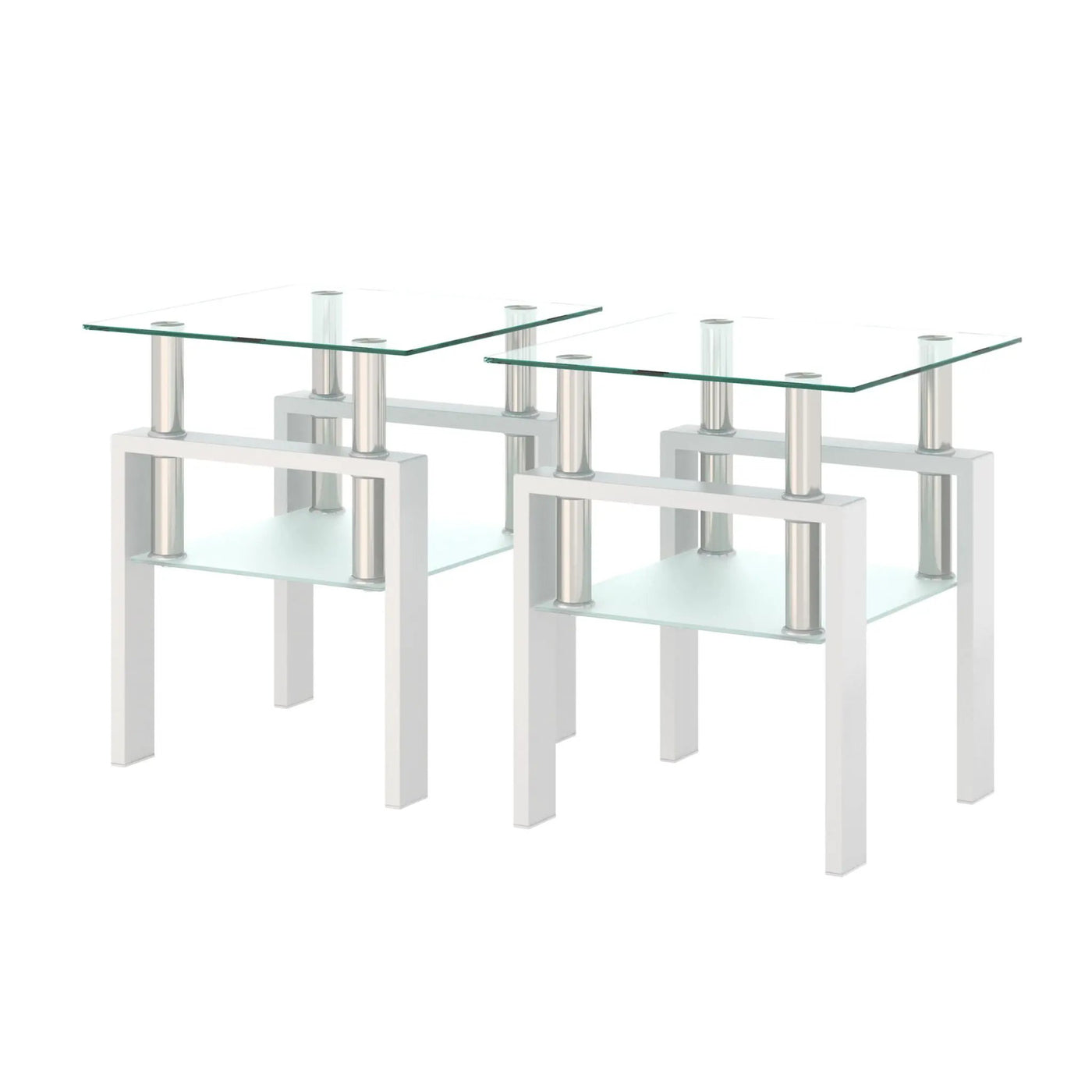Modern Tempered Glass Tea Table, End Square Table For Living Room by Unique Piece Furniture