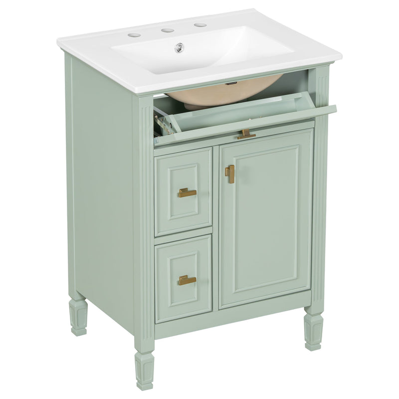 24-Inch Bathroom Vanity with Sink and Solid Wood Cabinet by HouseOfZazla