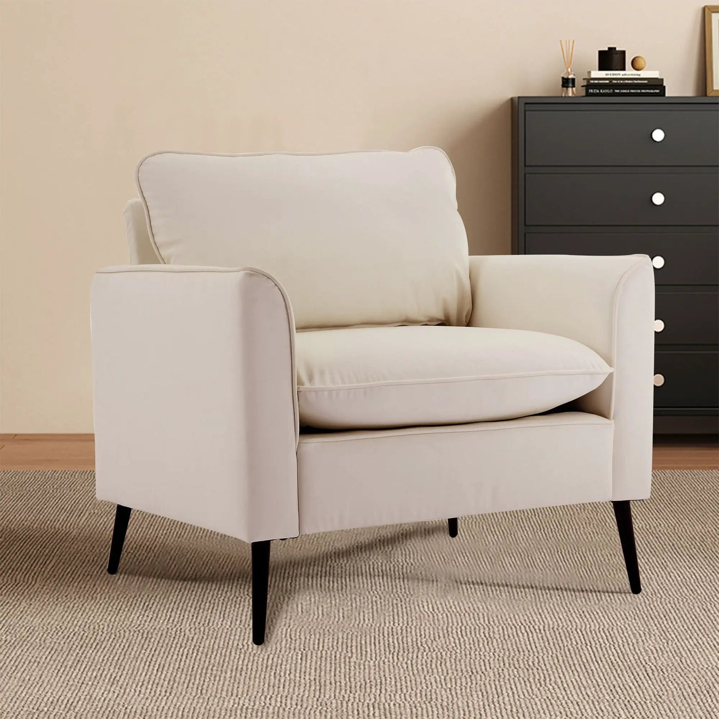 Nordic Retro Light Luxury Upholstered Sofa Chair by Unique Piece Furniture