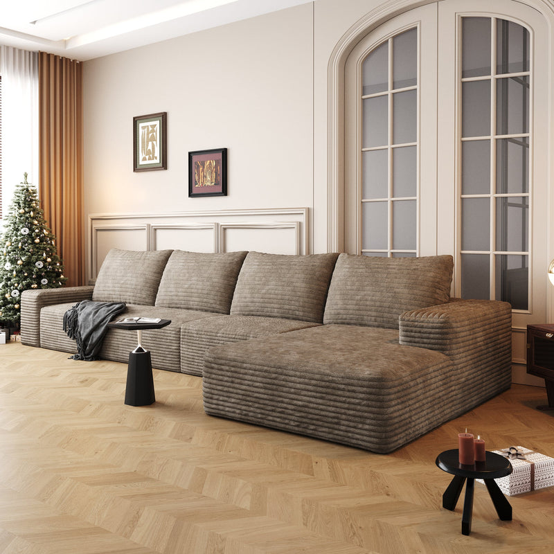 134" Cloud Sectional Couch with L-Shape Chaise by HouseOfZazla