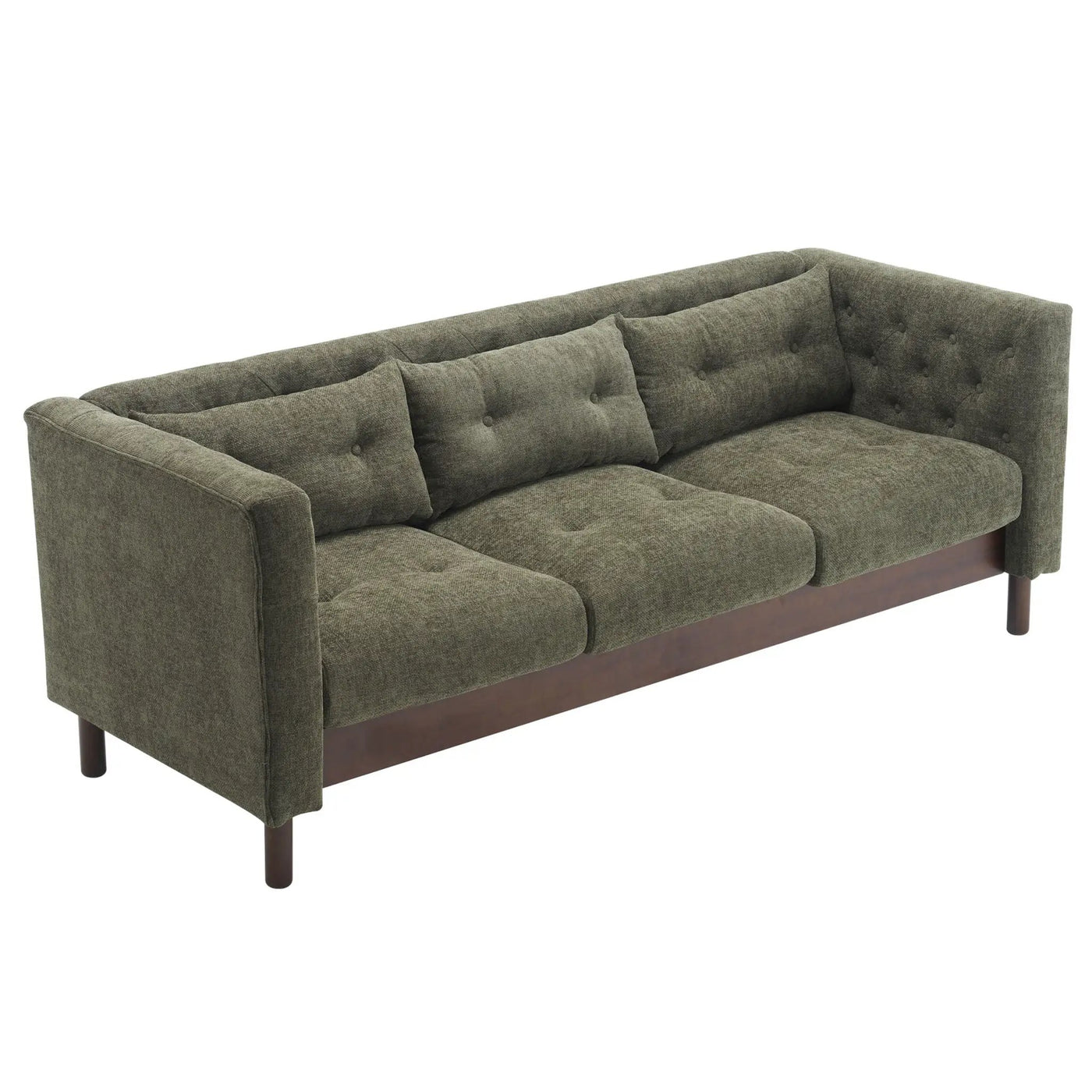 Upholstered Sofa Modern 3 Seater Sofa Couch With Tufted Design For Living Room by HouseOfZazla