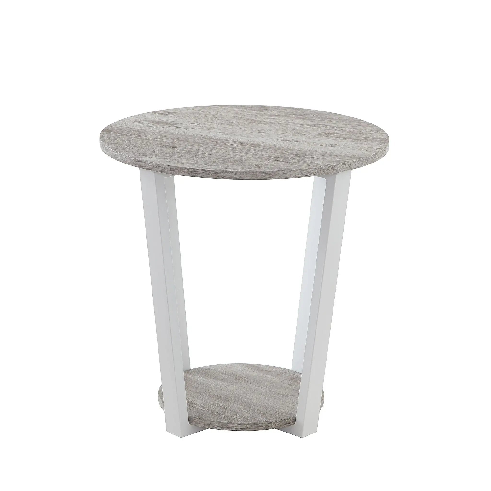 Elysian - Contemporary Round End Table With Shelf - Gray by Unique Piece Furniture