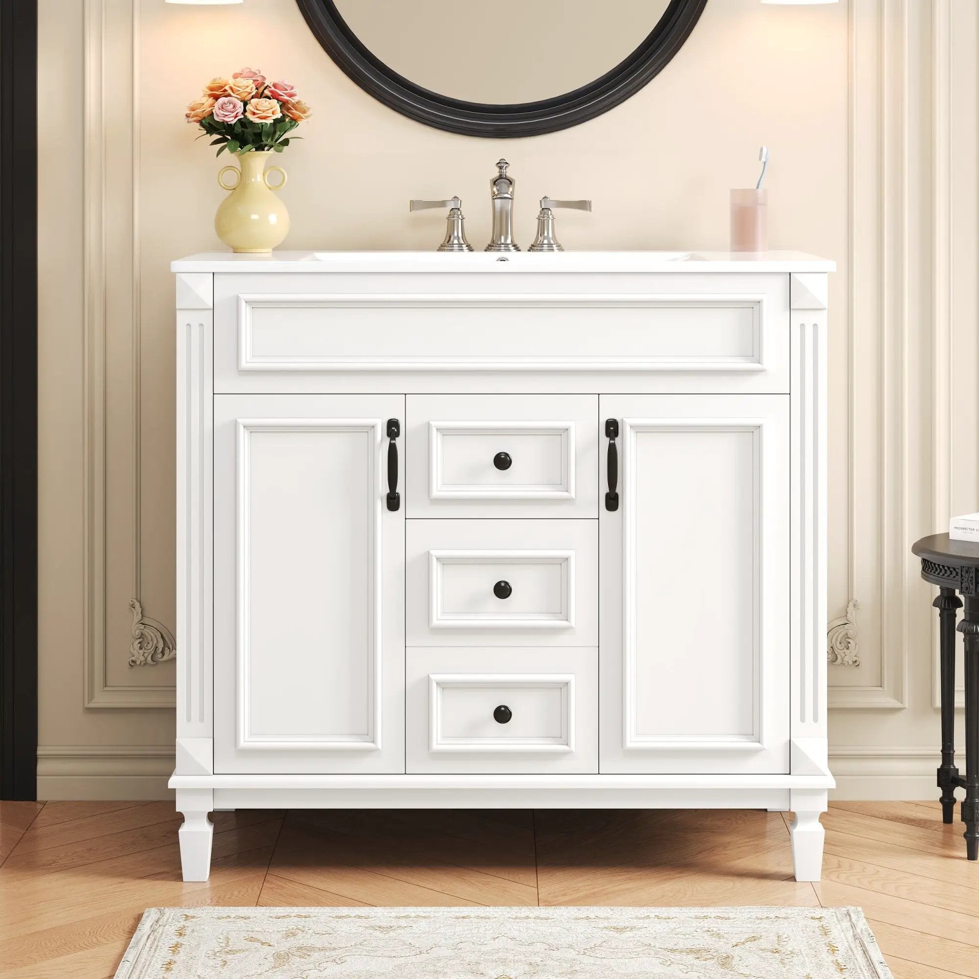 Bathroom Vanity With Top Sink, Basin On Cabinet With 2 Soft Closing Doors And 2 Drawers by Unique Piece Furniture