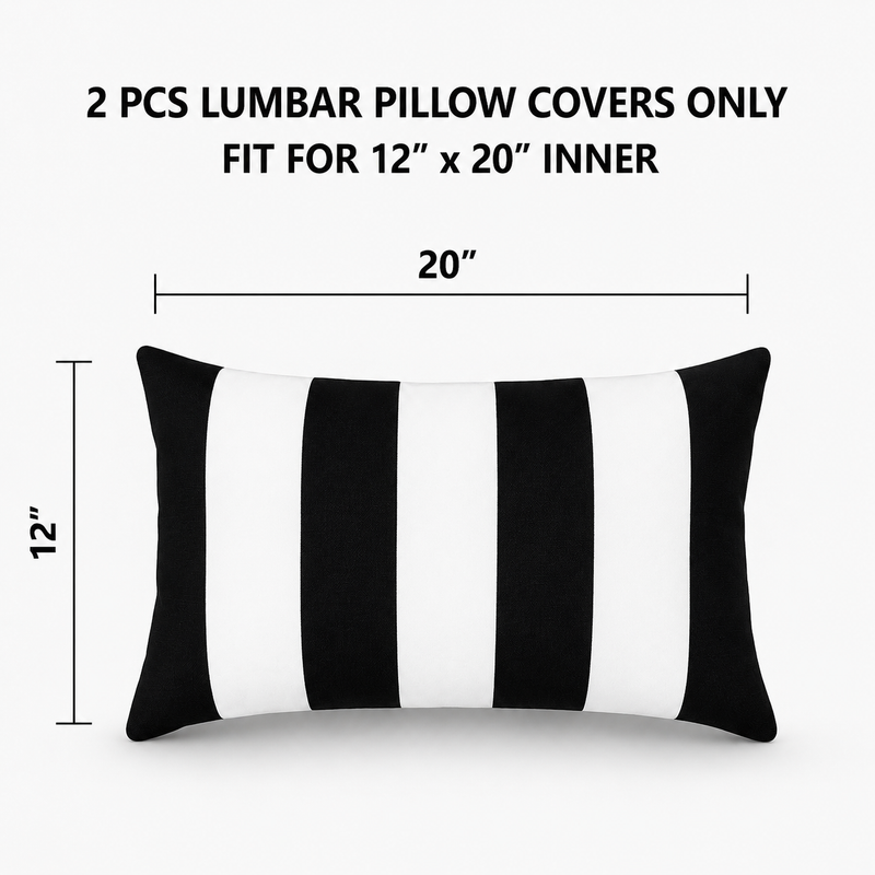 4 Pack Outdoor Lumbar Pillow Covers by HouseOfZazla