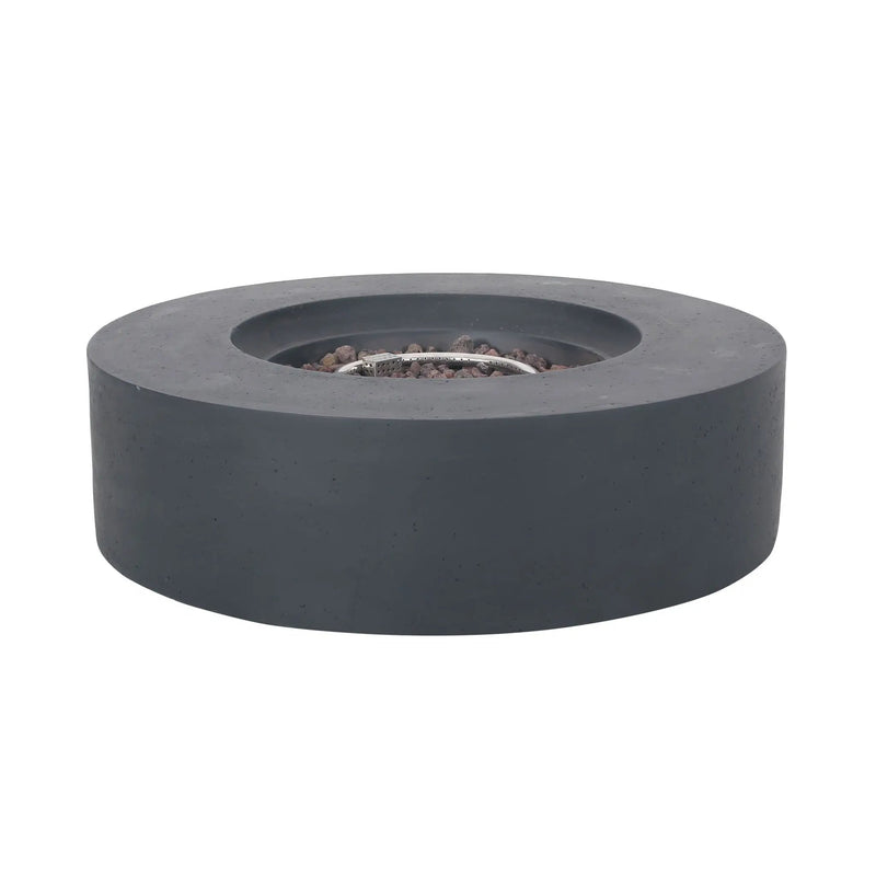 Modern Lightweight Concrete Outdoor Circular Fire Pit 50,000 BTU by HouseOfZazla