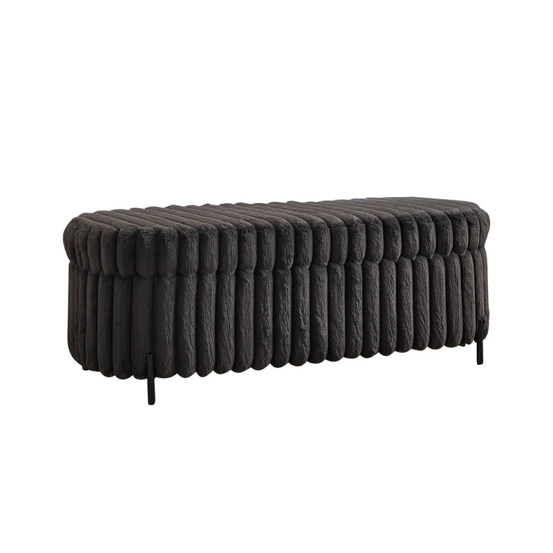 Flip Top Storage Bench With Metal Legs