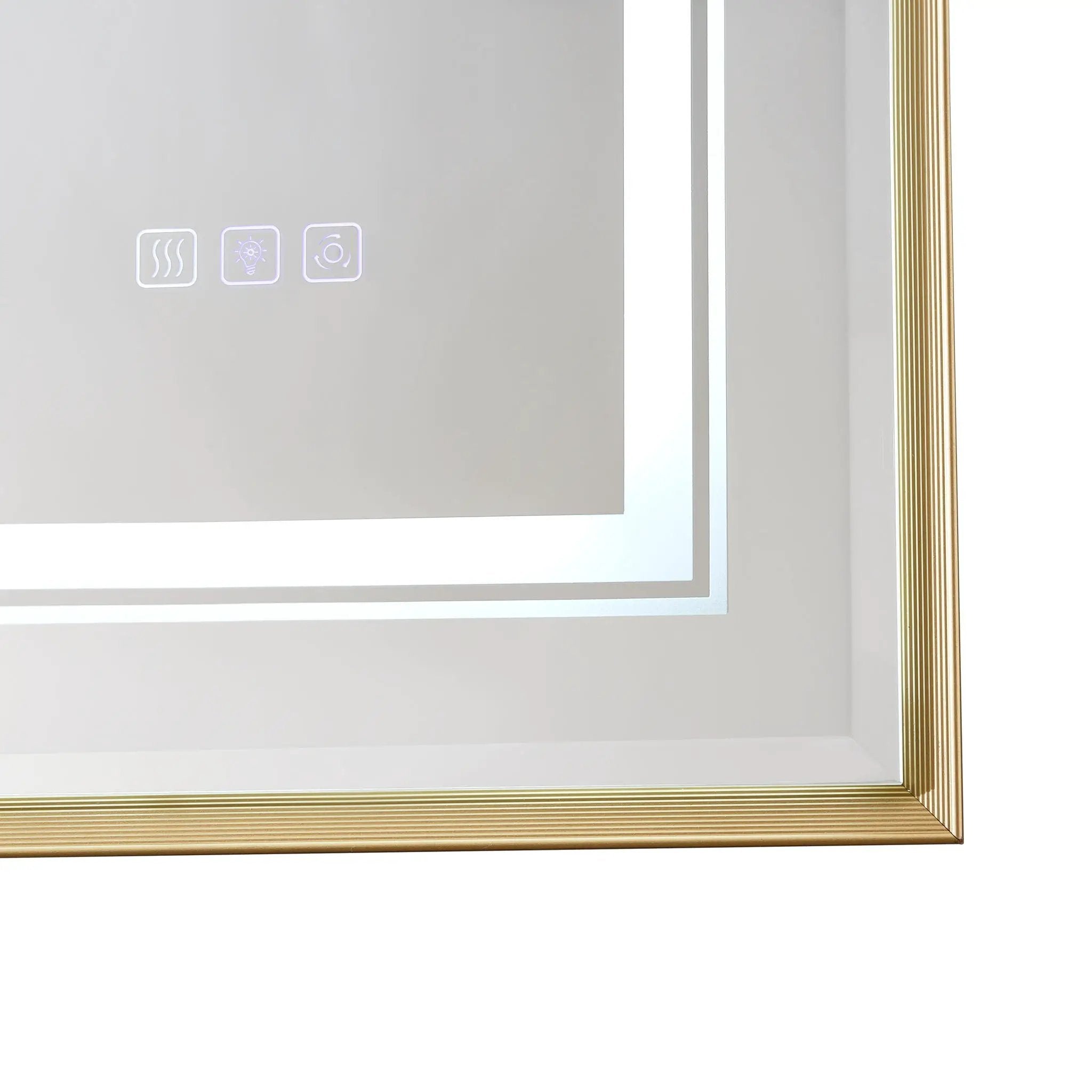 LED Bathroom Beveled Mirror, 3000 - 6000K Gradient Front And Backlit LED Mirror For Bathroom, 3 Colors Dimmable, Ip54 Enhanced Anti Fog by Unique Piece Furniture