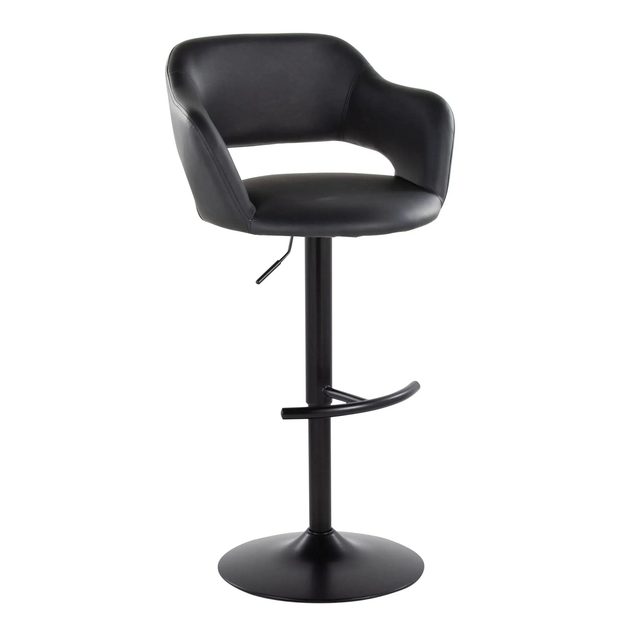 Margarite - Contemporary Adjustable Barstool With Swivel With Rounded T Footrest (Set of 2) by Unique Piece Furniture
