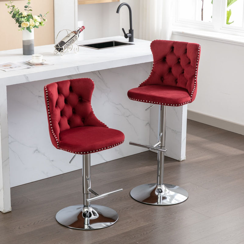 Swivel Adjustable Height Barstools Set of 2 by HouseOfZazla