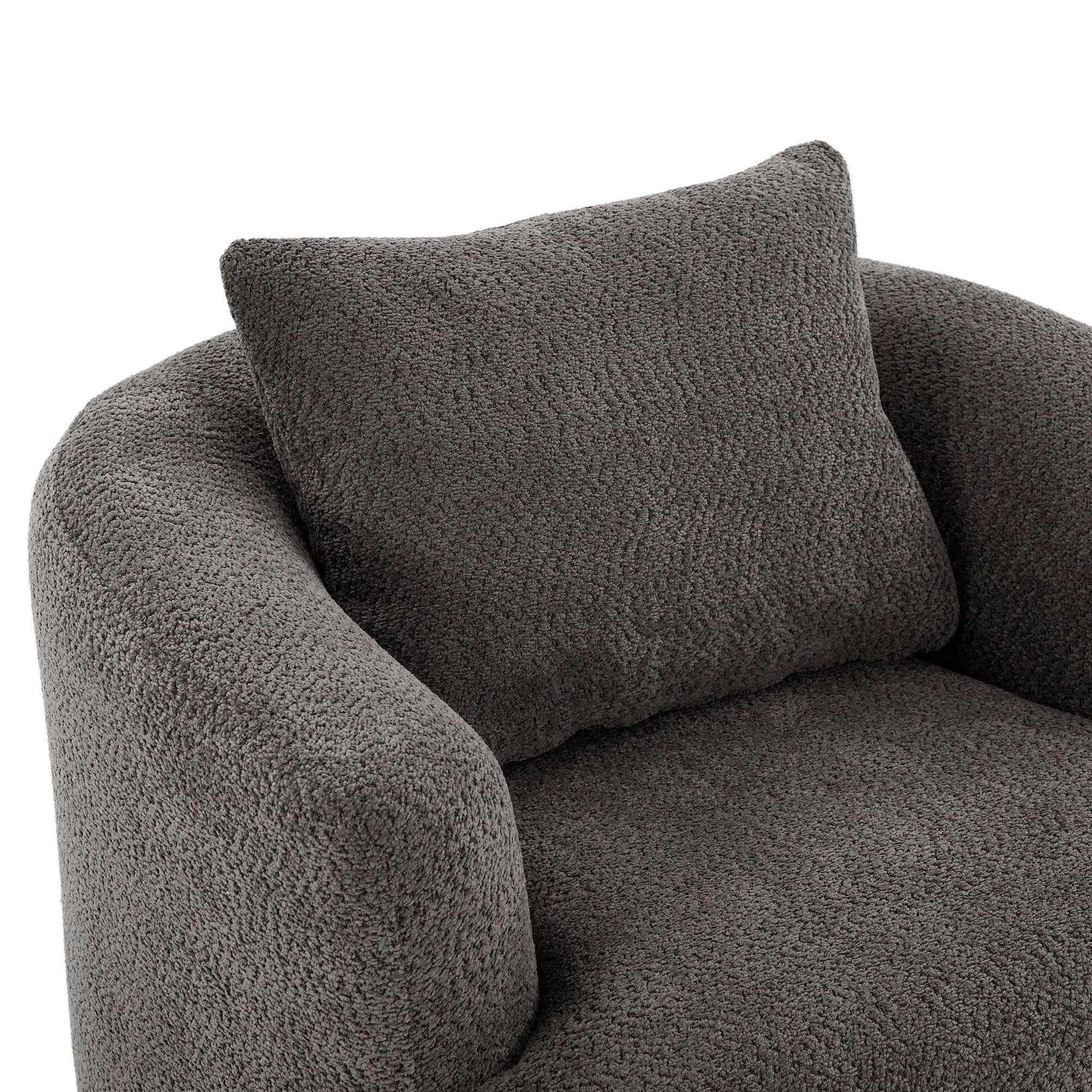 360° Swivel Barrel Sofa Chair With Throw Pillow, Upholstered Accent Chair by HouseOfZazla