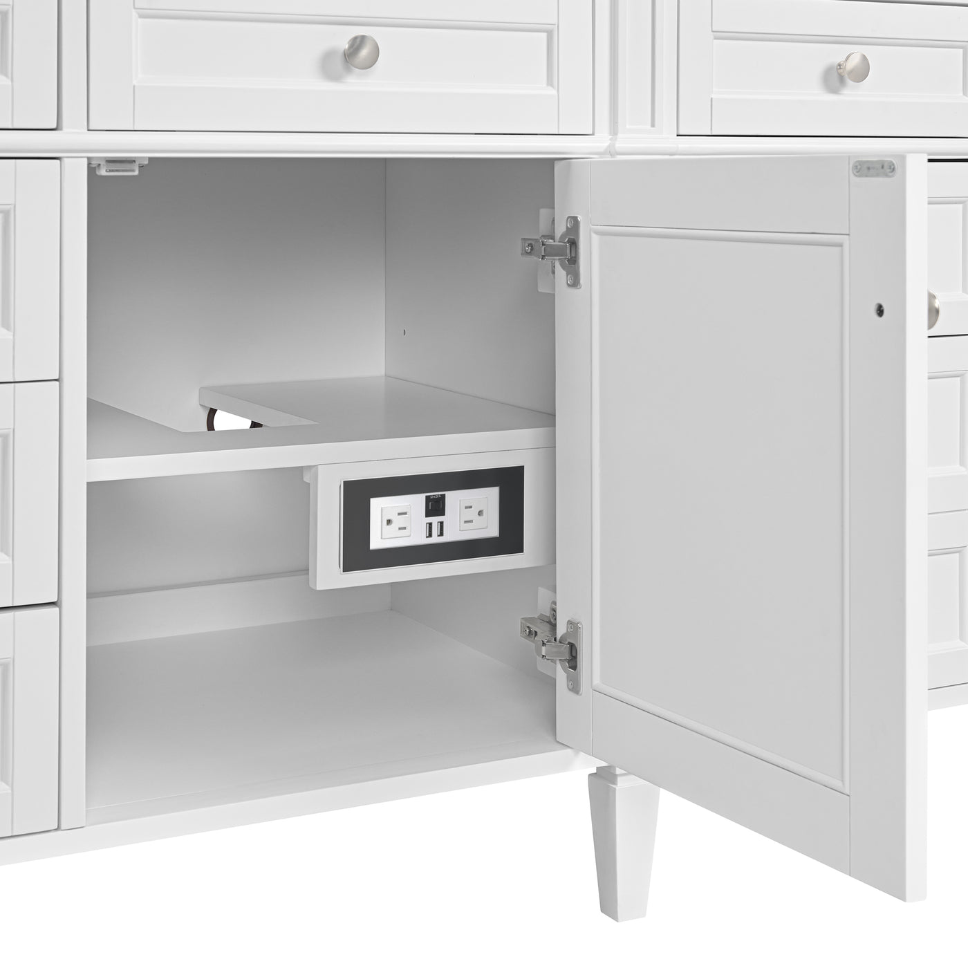 James Martin Brittany 84" Double Bathroom Vanity, Bright White, view 10