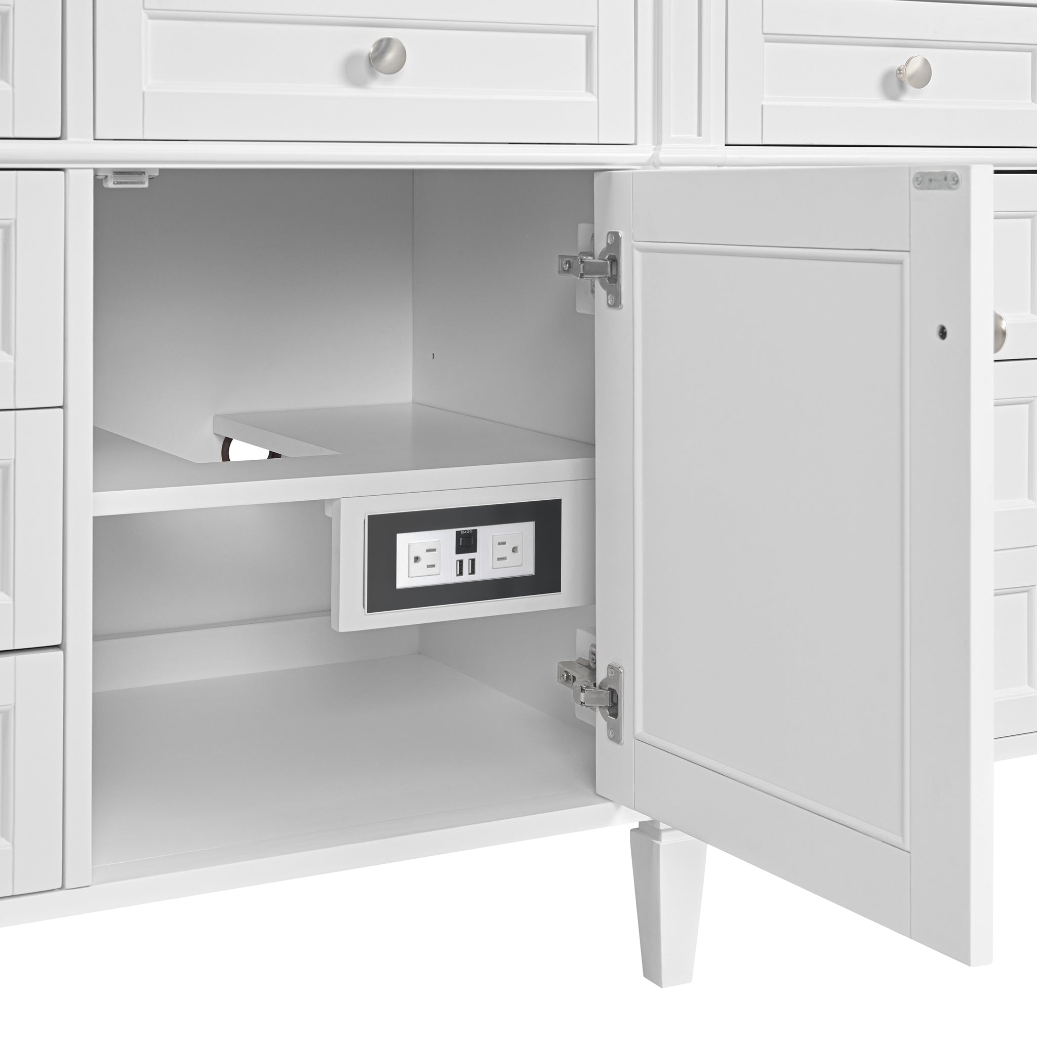 James Martin Brittany 84" Double Bathroom Vanity, Bright White, view 10