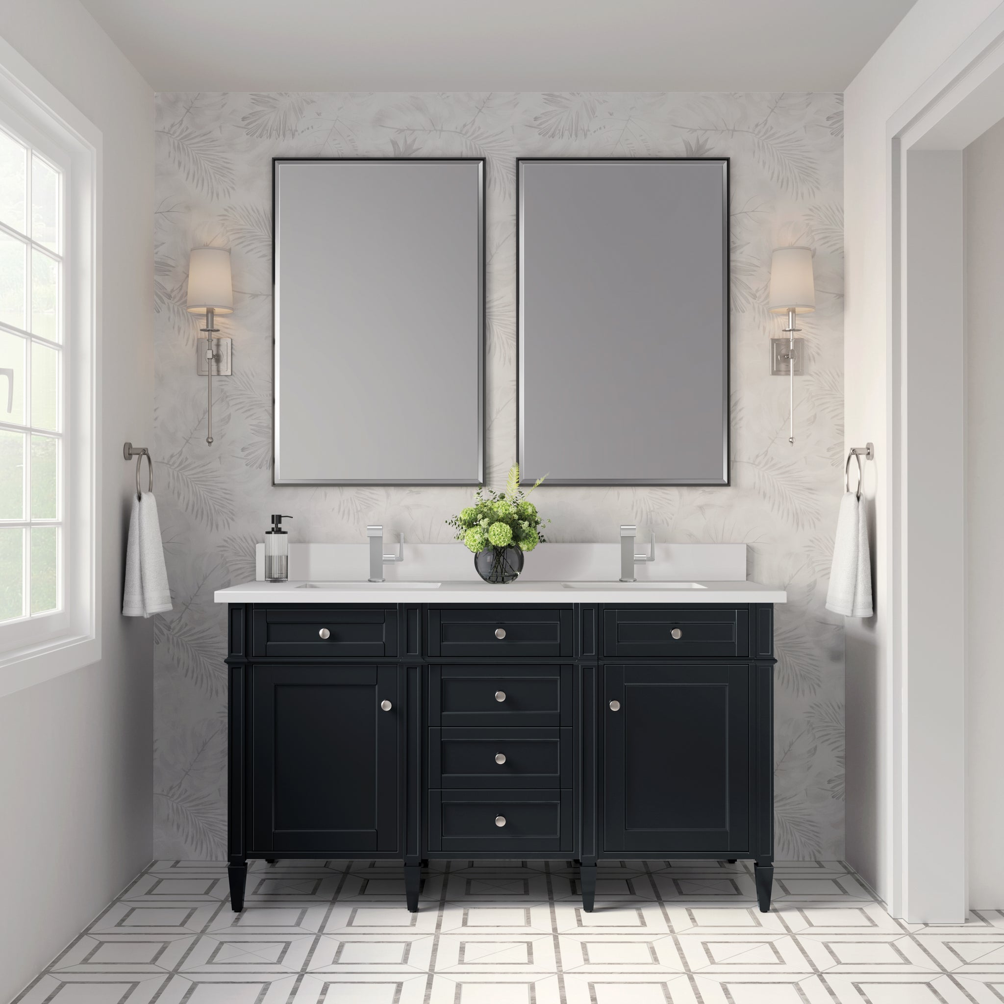 James Martin Brittany 60" Double Bathroom Vanity, Black Onyx, view 32