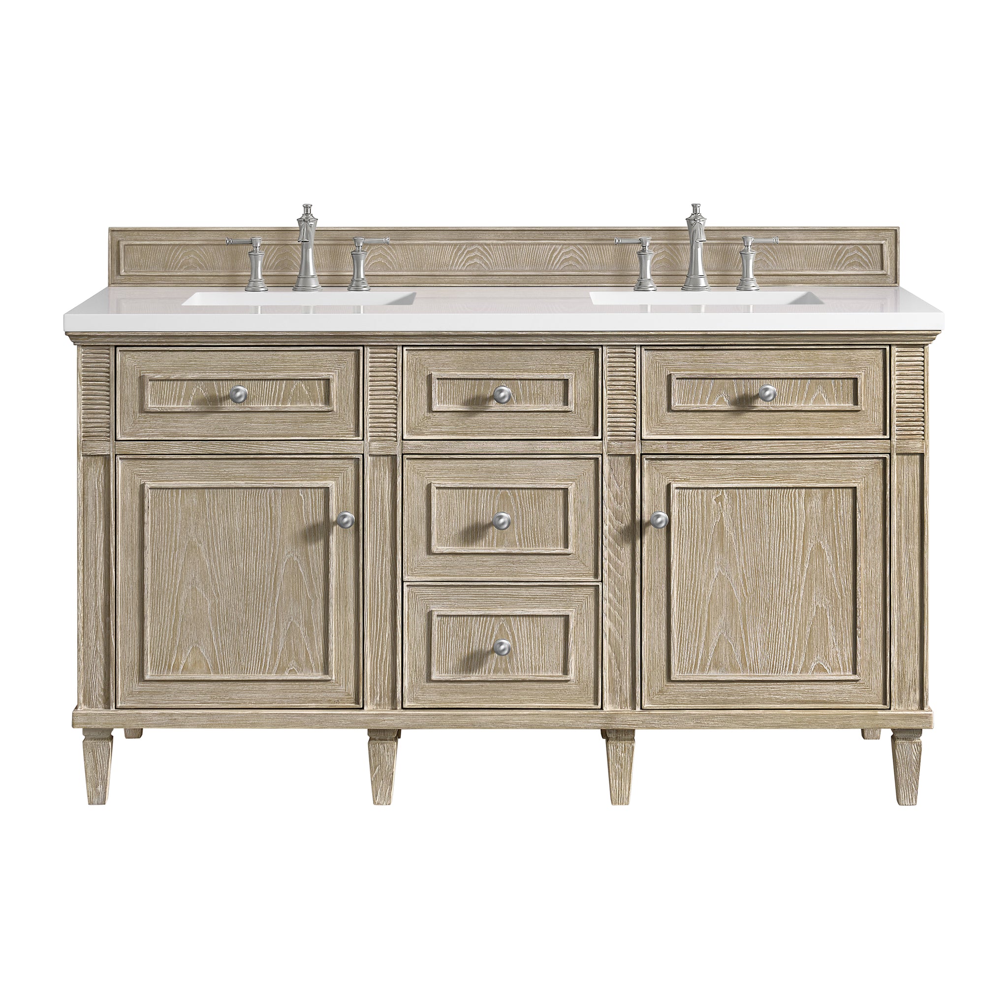 James Martin Lorelai 60" Double Bathroom Vanity, Whitewashed Oak, view 34